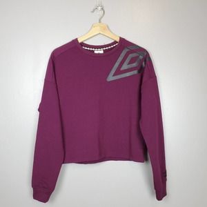 Umbro Logo Crop Crew Neck Pullover Boxy Sweater SM
